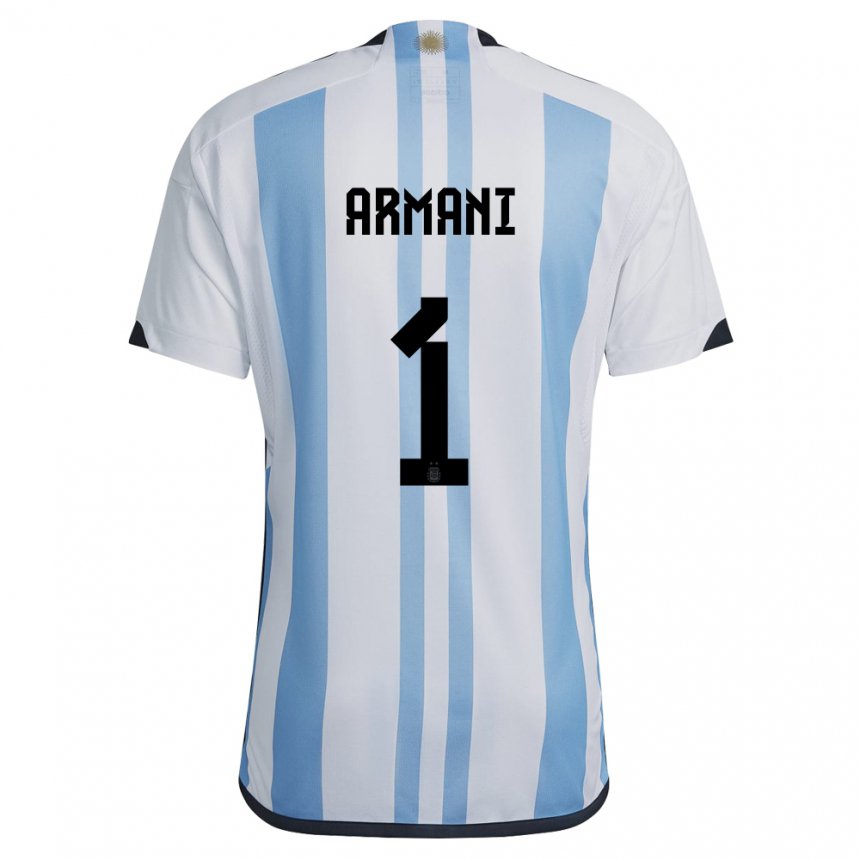 Enfant Maillot Argentine Franco Armani #1 Blanc Bleu Ciel Tenues Domicile 22-24 T-shirt Suisse
