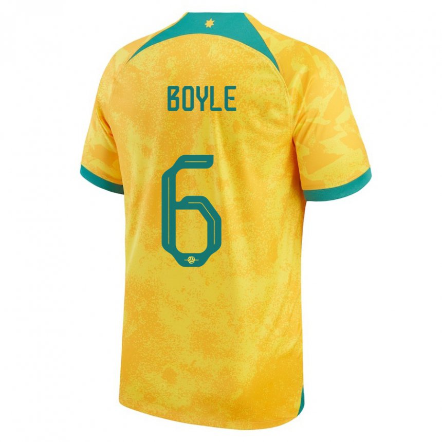 Enfant Maillot Australie Martin Boyle #6 Doré Tenues Domicile 22-24 T-shirt Suisse