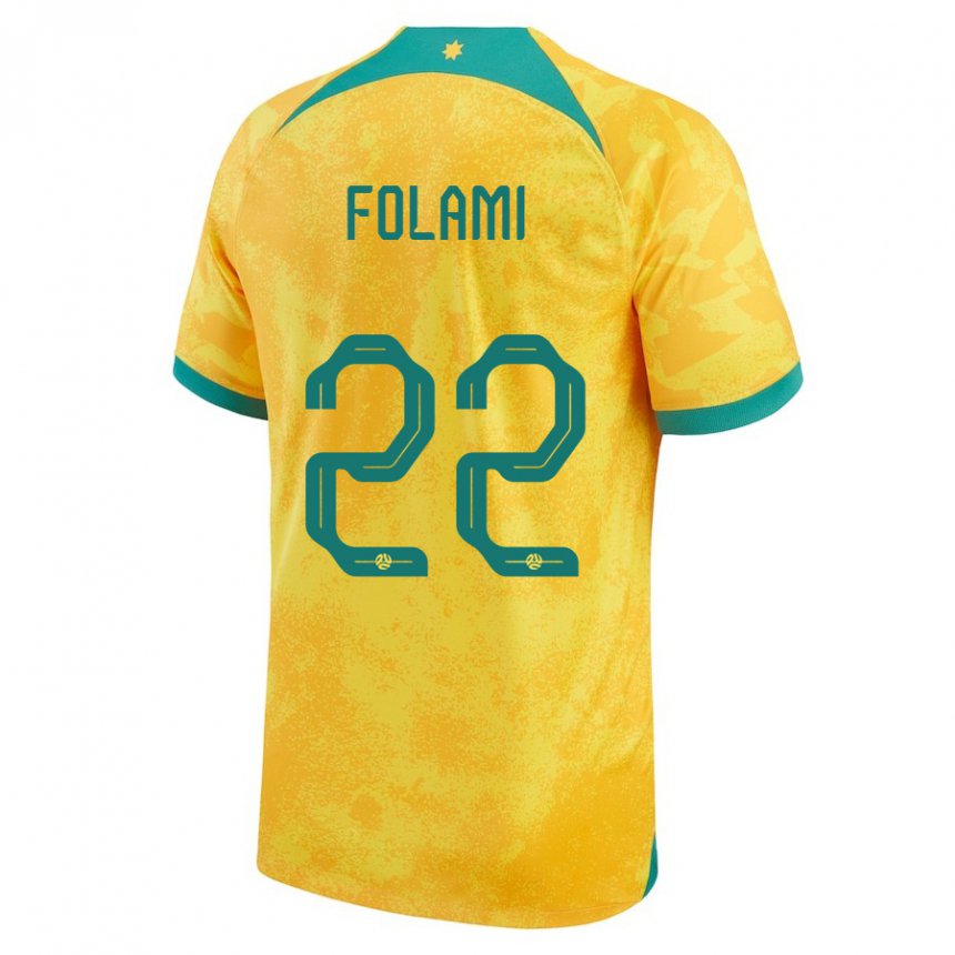 Enfant Maillot Australie Ben Folami #22 Doré Tenues Domicile 22-24 T-shirt Suisse