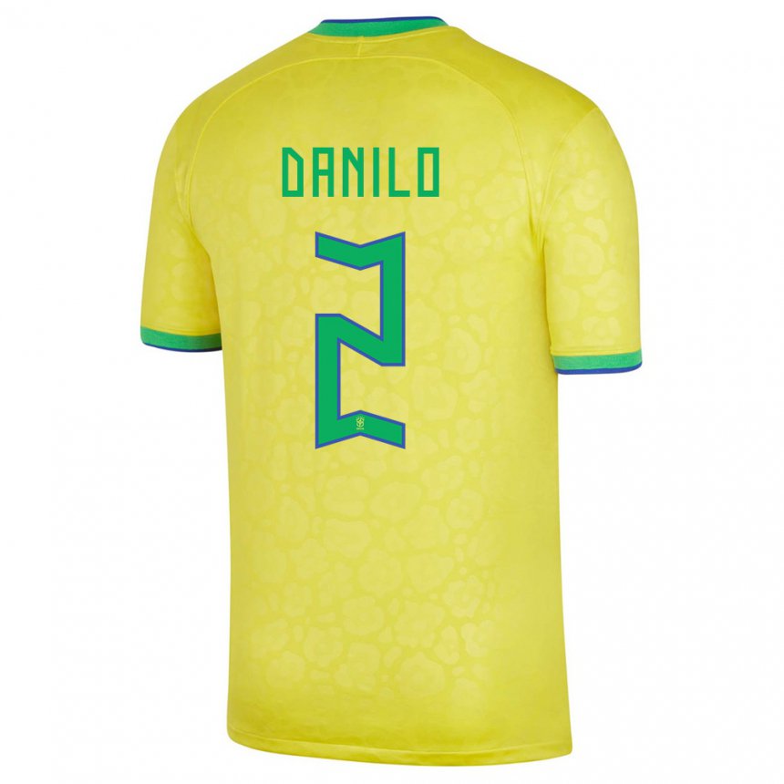 Enfant Maillot Brésil Danilo #2 Jaune Tenues Domicile 22-24 T-shirt Suisse