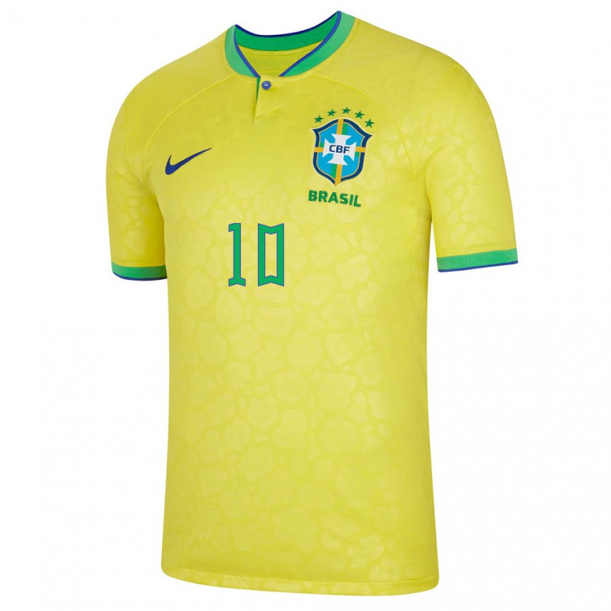 Enfant Maillot Brésil Neymar #10 Jaune Tenues Domicile 22-24 T-shirt Suisse
