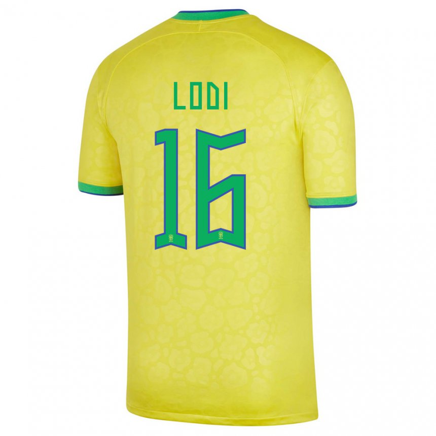 Enfant Maillot Brésil Renan Lodi #16 Jaune Tenues Domicile 22-24 T-shirt Suisse
