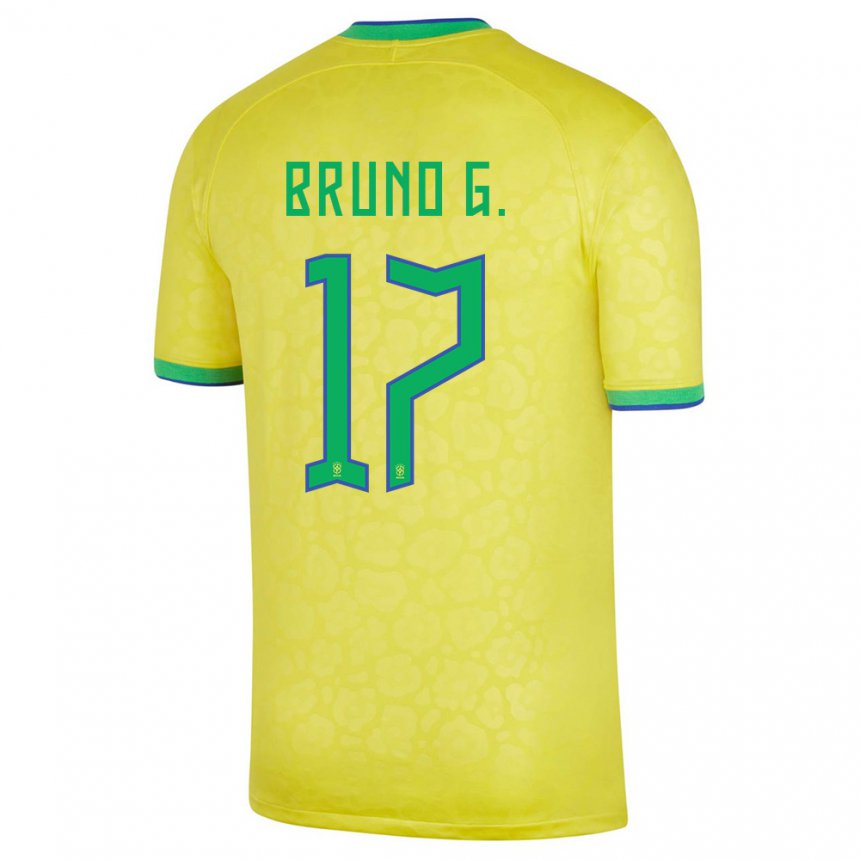 Enfant Maillot Brésil Bruno Guimaraes #17 Jaune Tenues Domicile 22-24 T-shirt Suisse