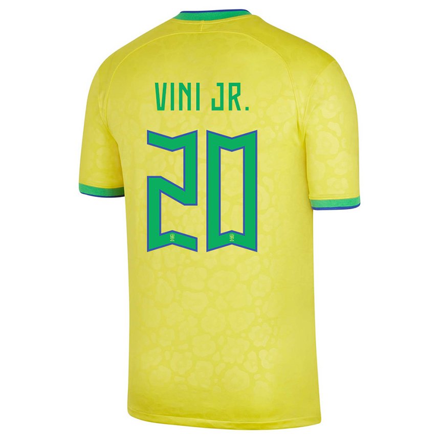 Enfant Maillot Brésil Vinicius Junior #20 Jaune Tenues Domicile 22-24 T-shirt Suisse