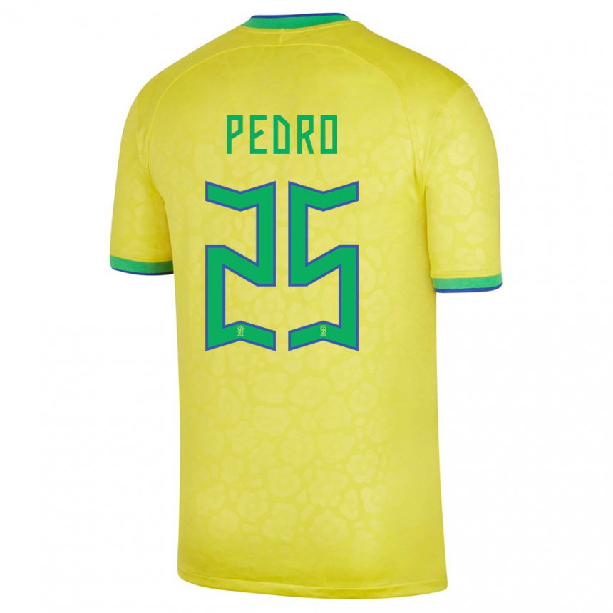 Enfant Maillot Brésil Pedro #25 Jaune Tenues Domicile 22-24 T-shirt Suisse
