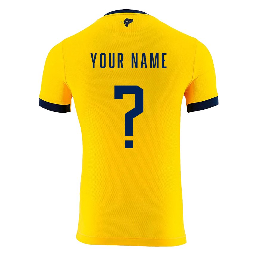 Enfant Maillot Équateur Votre Nom #0 Jaune Tenues Domicile 22-24 T-shirt Suisse