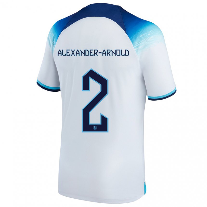 Enfant Maillot Angleterre Trent Alexander-arnold #2 Blanc Bleu Tenues Domicile 22-24 T-shirt Suisse