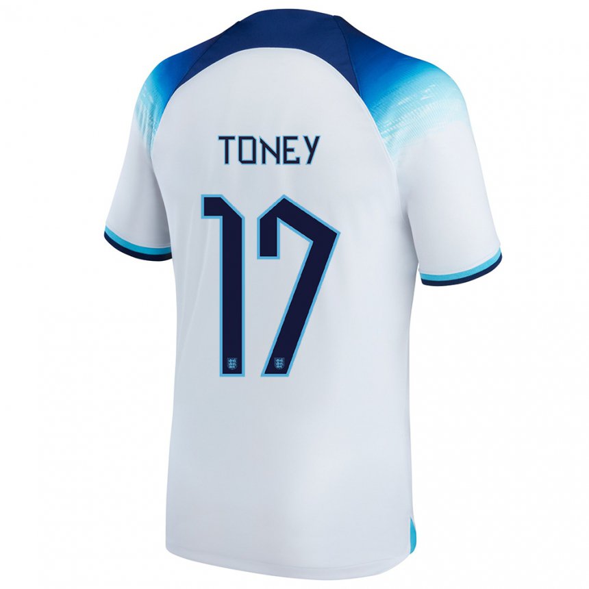 Enfant Maillot Angleterre Ivan Toney #17 Blanc Bleu Tenues Domicile 22-24 T-shirt Suisse