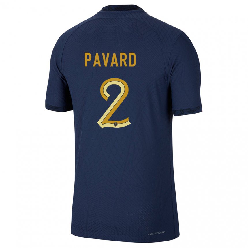 Enfant Maillot France Benjamin Pavard #2 Bleu Marine Tenues Domicile 22-24 T-shirt Suisse