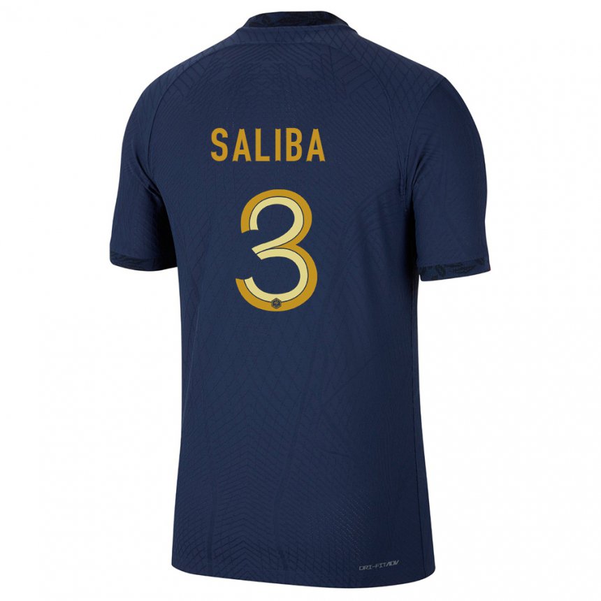Enfant Maillot France William Saliba #3 Bleu Marine Tenues Domicile 22-24 T-shirt Suisse