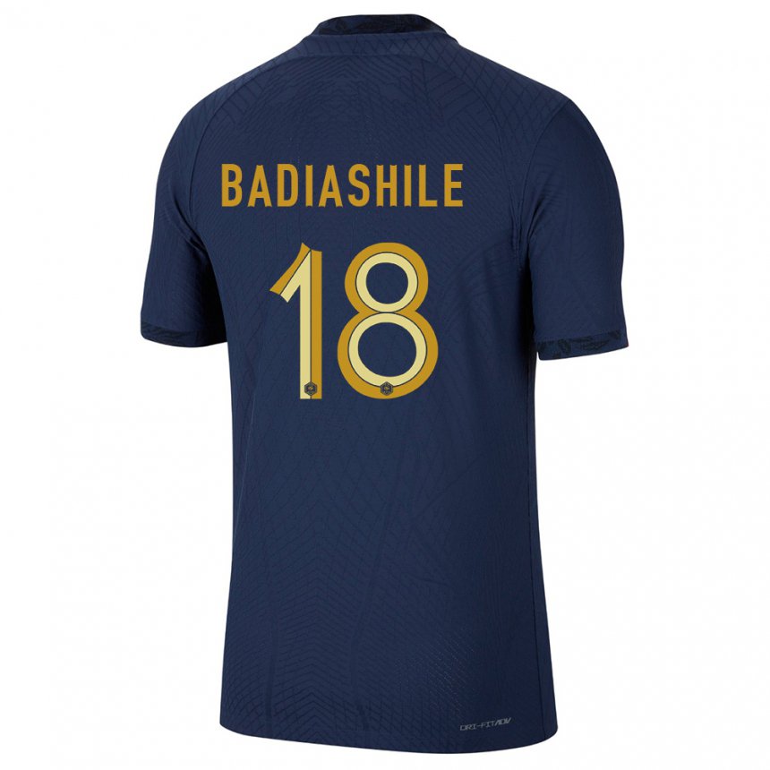 Enfant Maillot France Benoit Badiashile #18 Bleu Marine Tenues Domicile 22-24 T-shirt Suisse