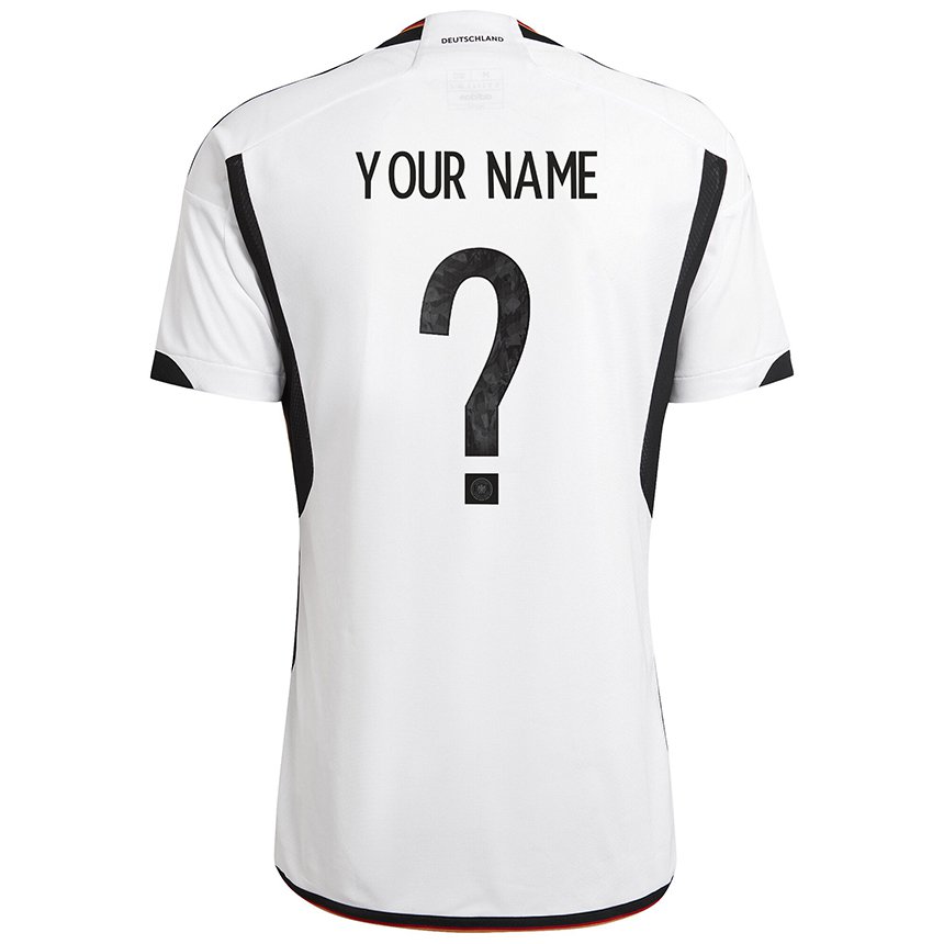 Enfant Maillot Allemagne Votre Nom #0 Blanc Noir Tenues Domicile 22-24 T-shirt Suisse