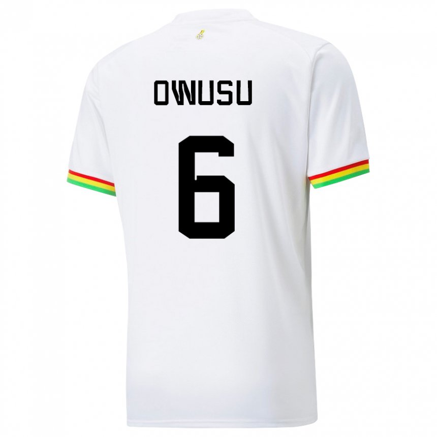 Enfant Maillot Ghana Elisha Owusu #6 Blanc Tenues Domicile 22-24 T-shirt Suisse