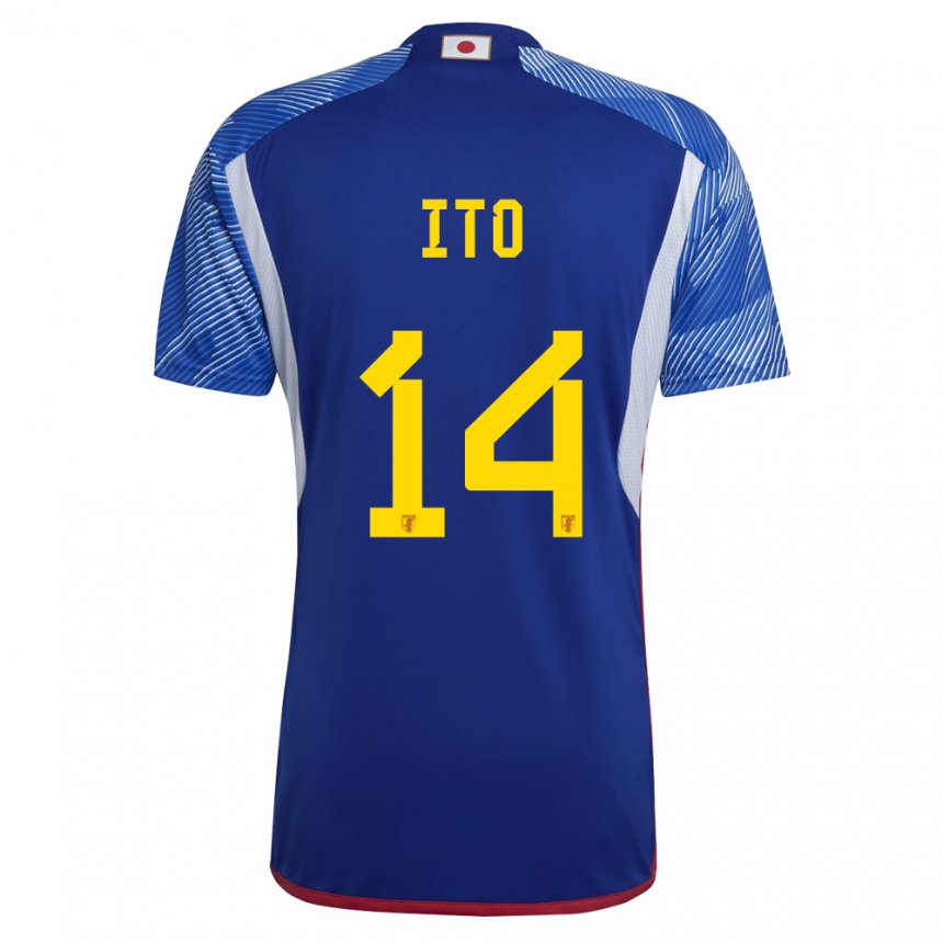 Enfant Maillot Japon Junya Ito #14 Bleu Royal Tenues Domicile 22-24 T-shirt Suisse