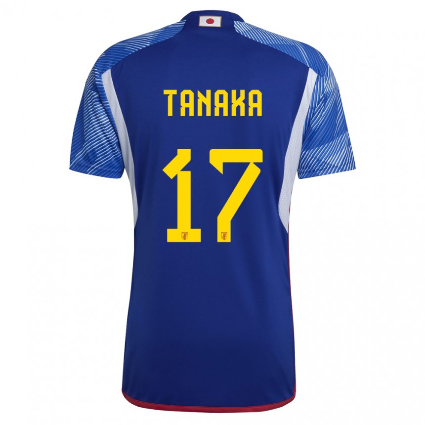 Kinder Japanische Ao Tanaka #17 Königsblau Heimtrikot Trikot 22-24 T-shirt Schweiz
