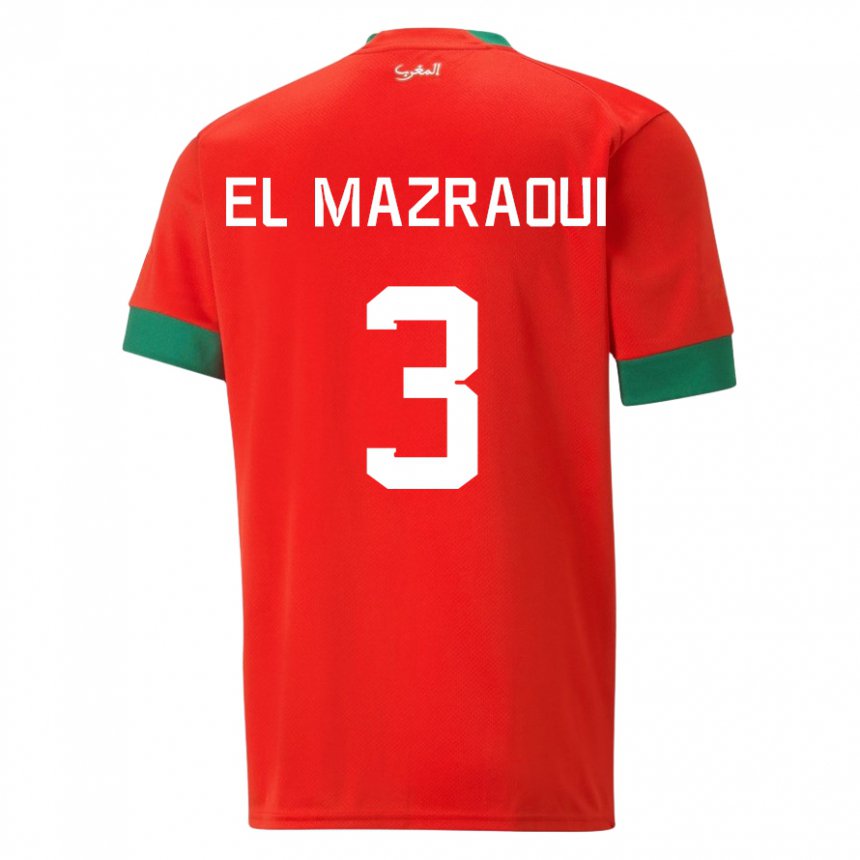 Kinder Marokkanische Noussair El Mazraoui #3 Rot Heimtrikot Trikot 22-24 T-shirt Schweiz
