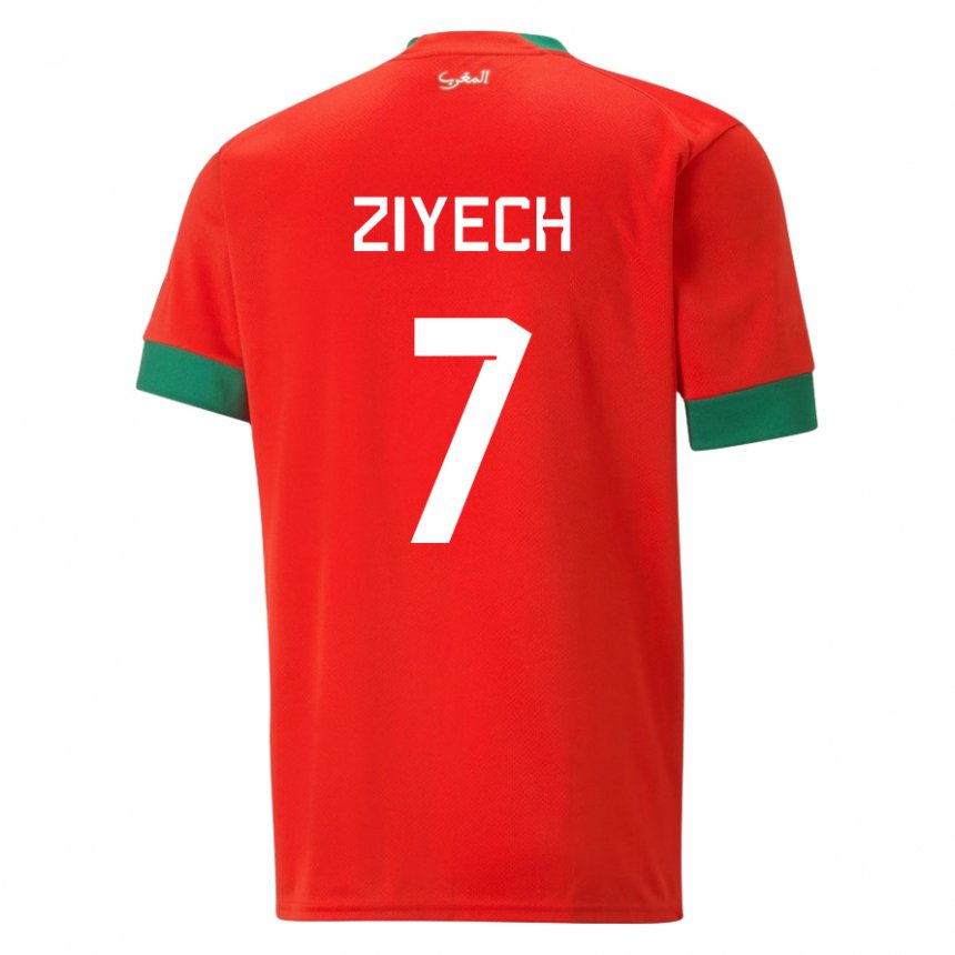 Kinder Marokkanische Hakim Ziyech #7 Rot Heimtrikot Trikot 22-24 T-shirt Schweiz