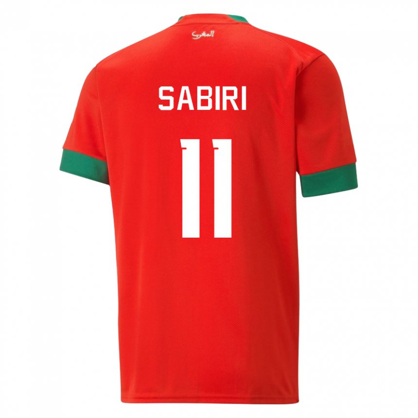 Kinder Marokkanische Abdelhamid Sabiri #11 Rot Heimtrikot Trikot 22-24 T-shirt Schweiz