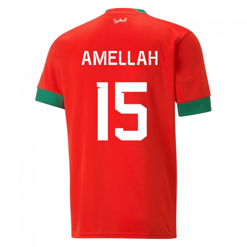 Kinder Marokkanische Selim Amellah #15 Rot Heimtrikot Trikot 22-24 T-shirt Schweiz