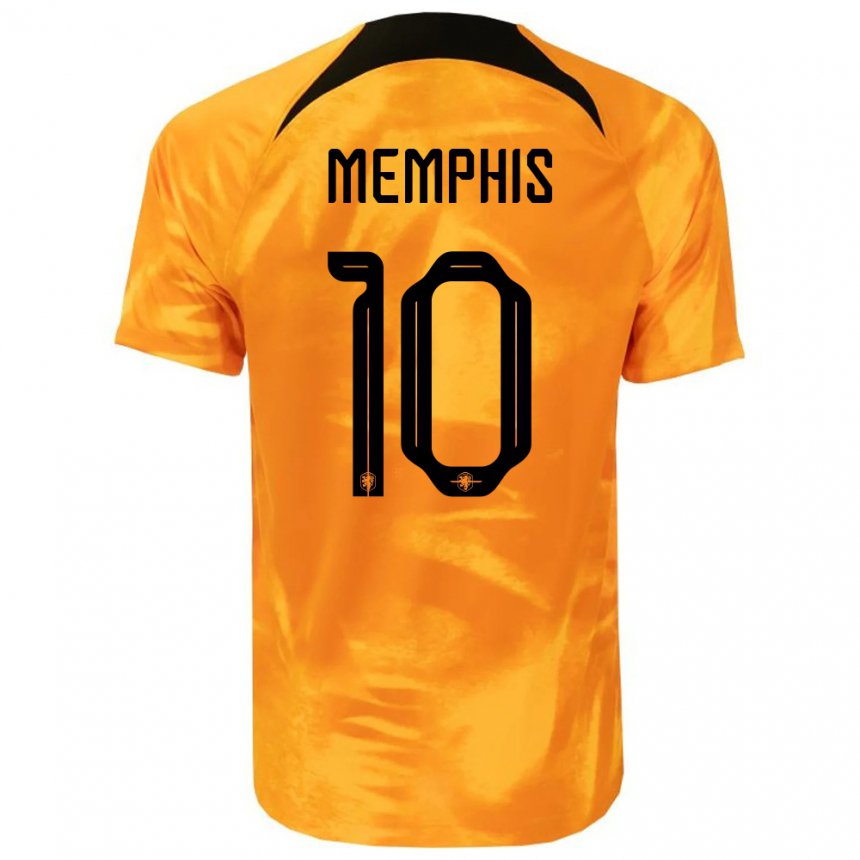 Enfant Maillot Pays-bas Memphis Depay #10 Orange Laser Tenues Domicile 22-24 T-shirt Suisse