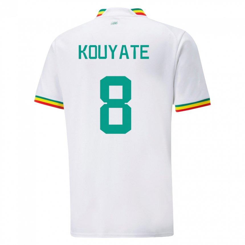 Enfant Maillot Sénégal Cheikhou Kouyate #8 Blanc Tenues Domicile 22-24 T-shirt Suisse