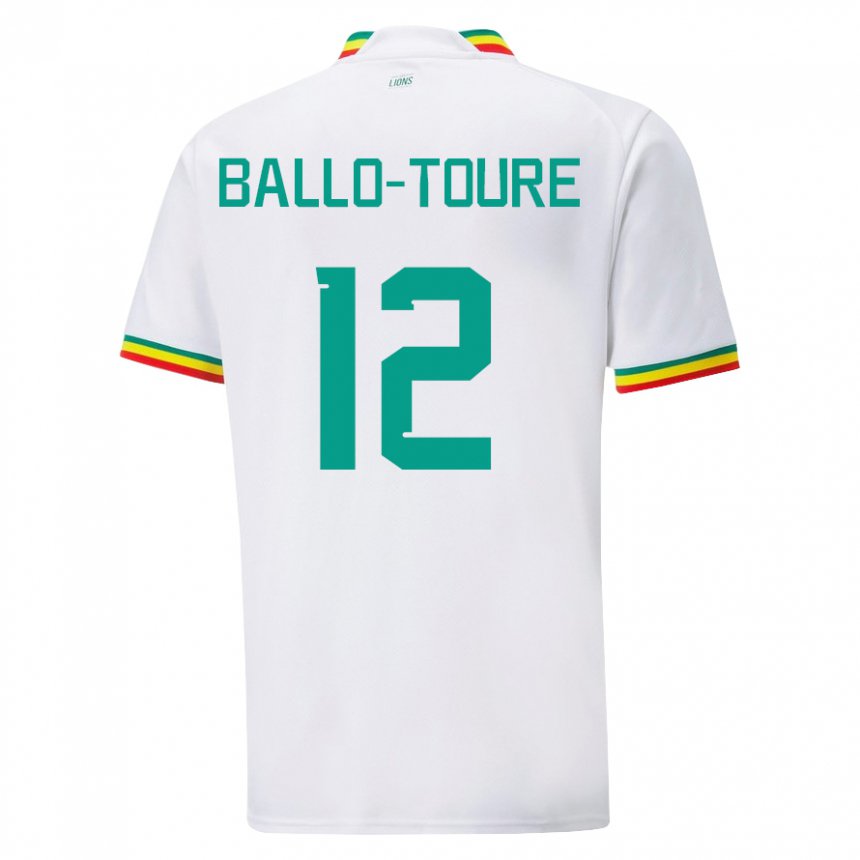 Enfant Maillot Sénégal Fode Ballo-toure #12 Blanc Tenues Domicile 22-24 T-shirt Suisse