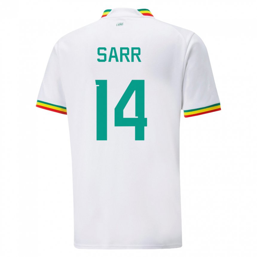 Enfant Maillot Sénégal Pape Sarr #14 Blanc Tenues Domicile 22-24 T-shirt Suisse