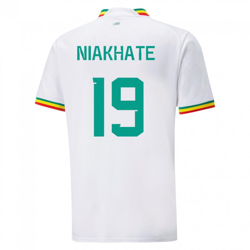 Enfant Maillot Sénégal Moussa Niakhate #19 Blanc Tenues Domicile 22-24 T-shirt Suisse
