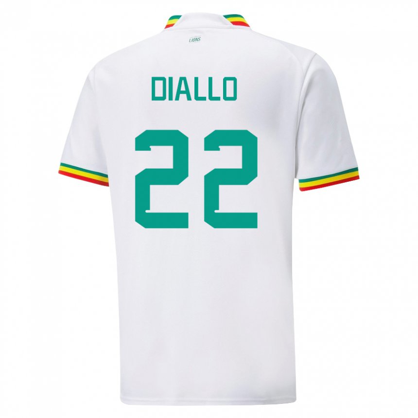 Enfant Maillot Sénégal Abdou Diallo #22 Blanc Tenues Domicile 22-24 T-shirt Suisse