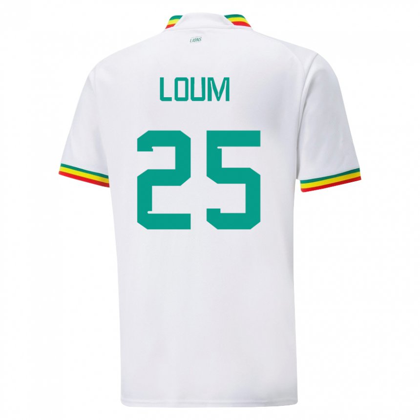 Enfant Maillot Sénégal Mamadou Loum #25 Blanc Tenues Domicile 22-24 T-shirt Suisse