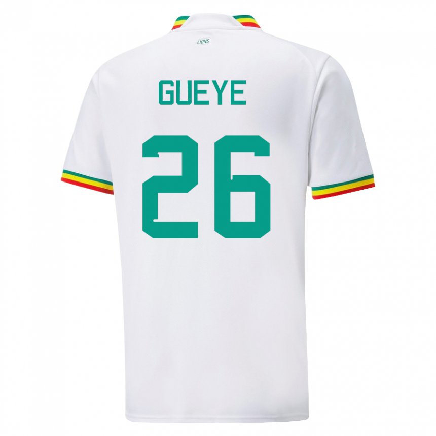 Enfant Maillot Sénégal Pape Gueye #26 Blanc Tenues Domicile 22-24 T-shirt Suisse
