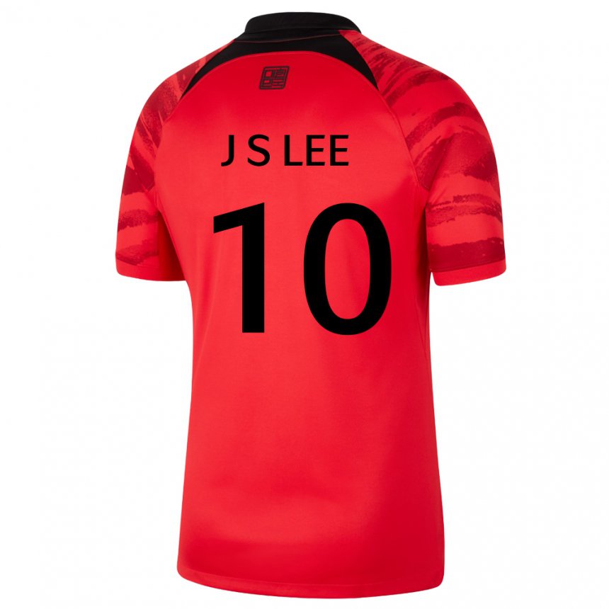 Enfant Maillot Corée Du Sud Jae-sung Lee #10 Rouge Noir Tenues Domicile 22-24 T-shirt Suisse