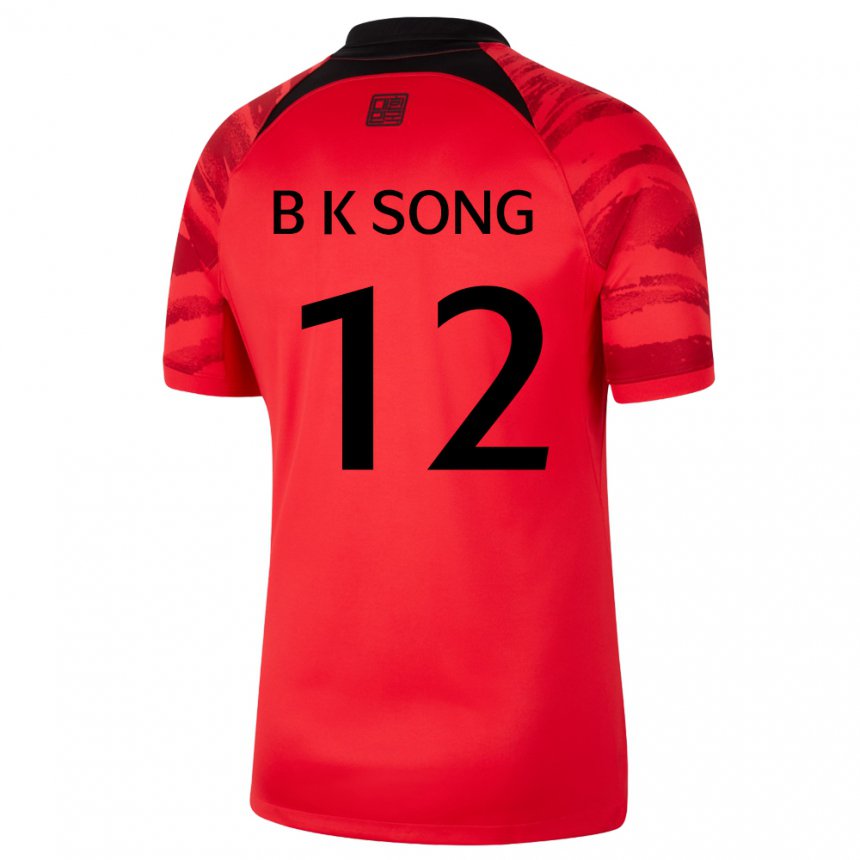 Enfant Maillot Corée Du Sud Bum-keun Song #12 Rouge Noir Tenues Domicile 22-24 T-shirt Suisse