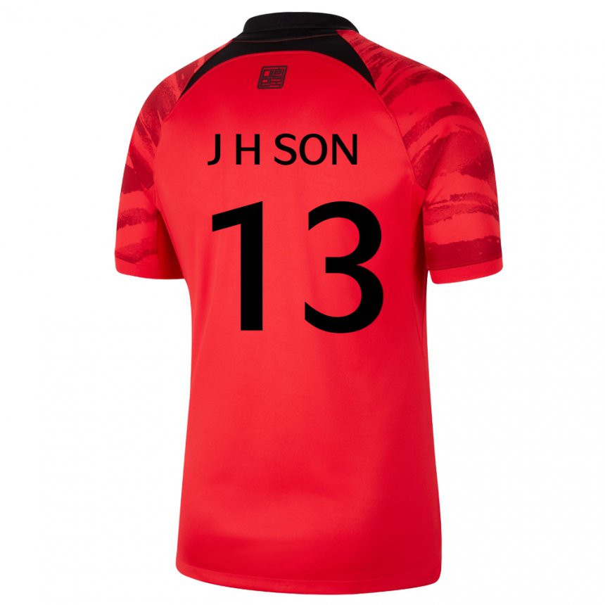 Enfant Maillot Corée Du Sud Jun-ho Son #13 Rouge Noir Tenues Domicile 22-24 T-shirt Suisse