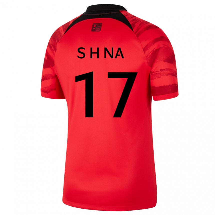 Kinder Südkoreanische Sang-ho Na #17 Rot Schwarz Heimtrikot Trikot 22-24 T-shirt Schweiz