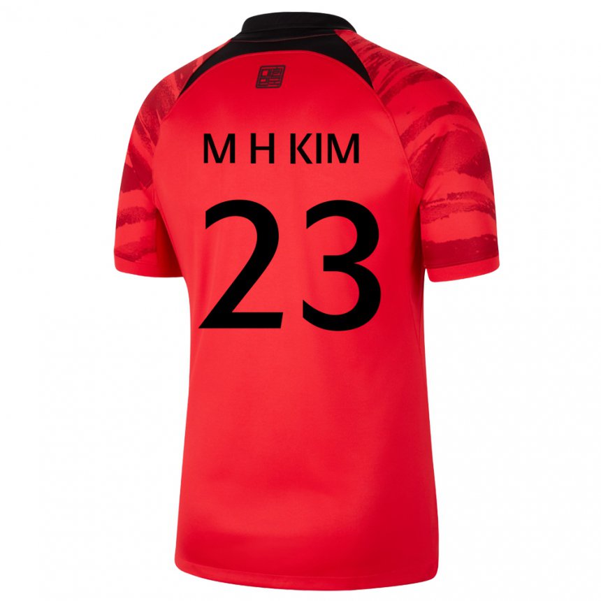 Enfant Maillot Corée Du Sud Moon-hwan Kim #23 Rouge Noir Tenues Domicile 22-24 T-shirt Suisse