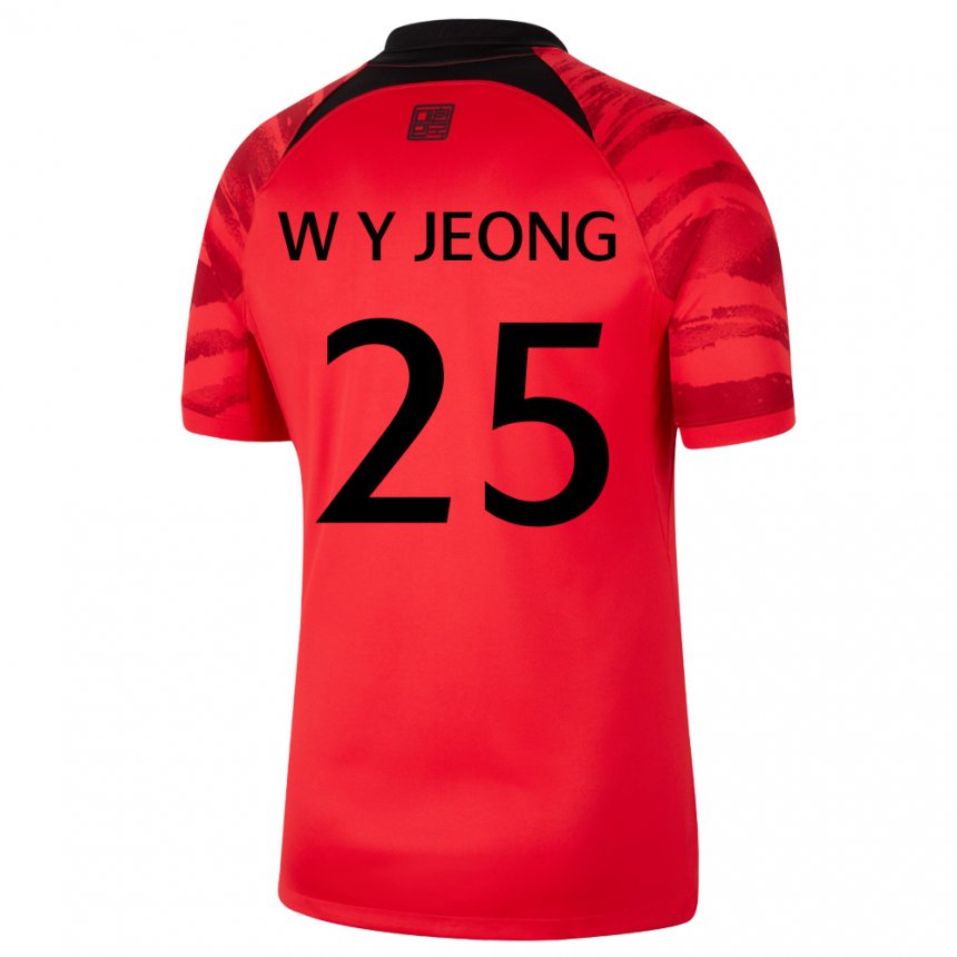 Kinder Südkoreanische Woo-yeong Jeong #25 Rot Schwarz Heimtrikot Trikot 22-24 T-shirt Schweiz