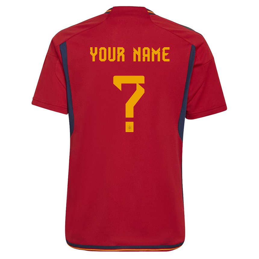 Enfant Maillot Espagne Votre Nom #0 Rouge Tenues Domicile 22-24 T-shirt Suisse