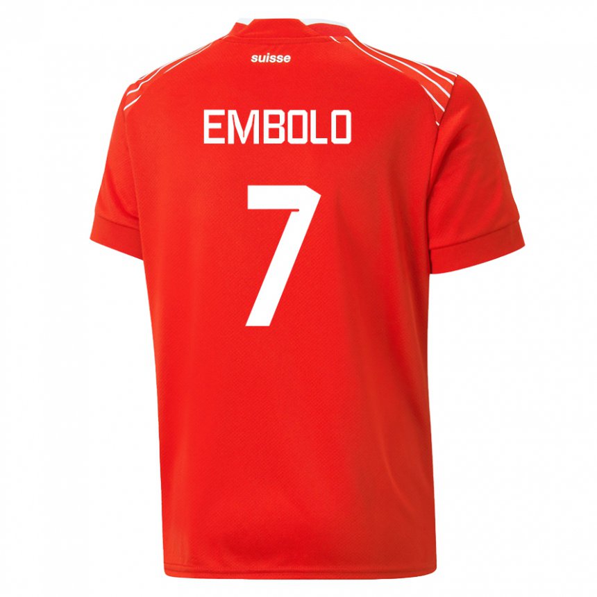 Enfant Maillot Suisse Breel Embolo #7 Rouge Tenues Domicile 22-24 T-shirt Suisse