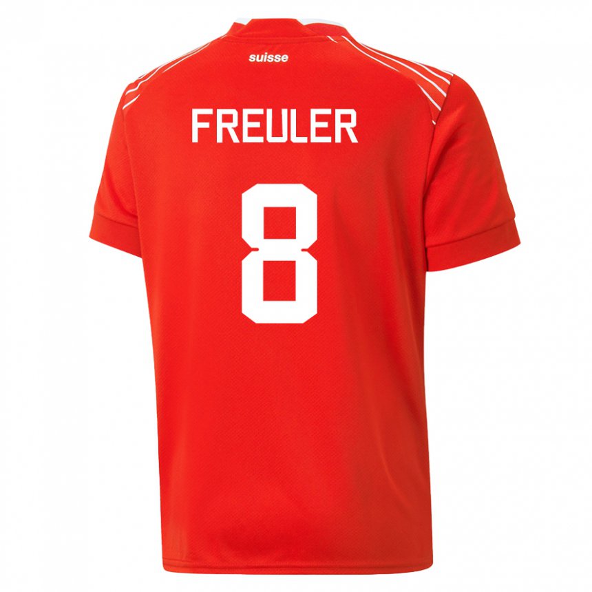 Enfant Maillot Suisse Remo Freuler #8 Rouge Tenues Domicile 22-24 T-shirt Suisse
