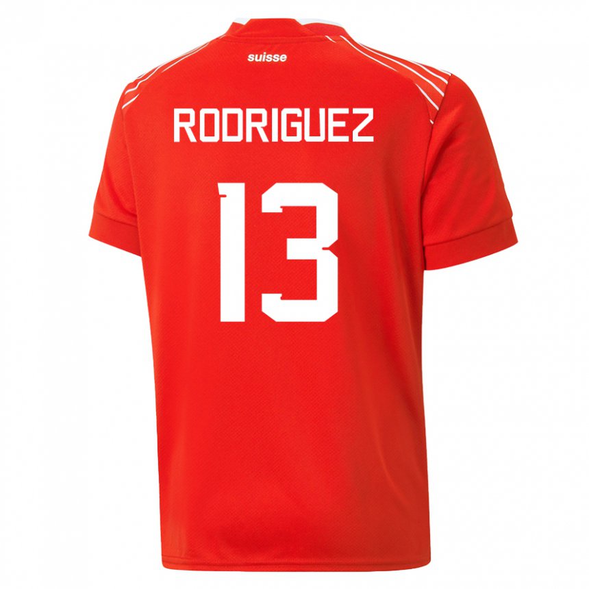Enfant Maillot Suisse Ricardo Rodriguez #13 Rouge Tenues Domicile 22-24 T-shirt Suisse
