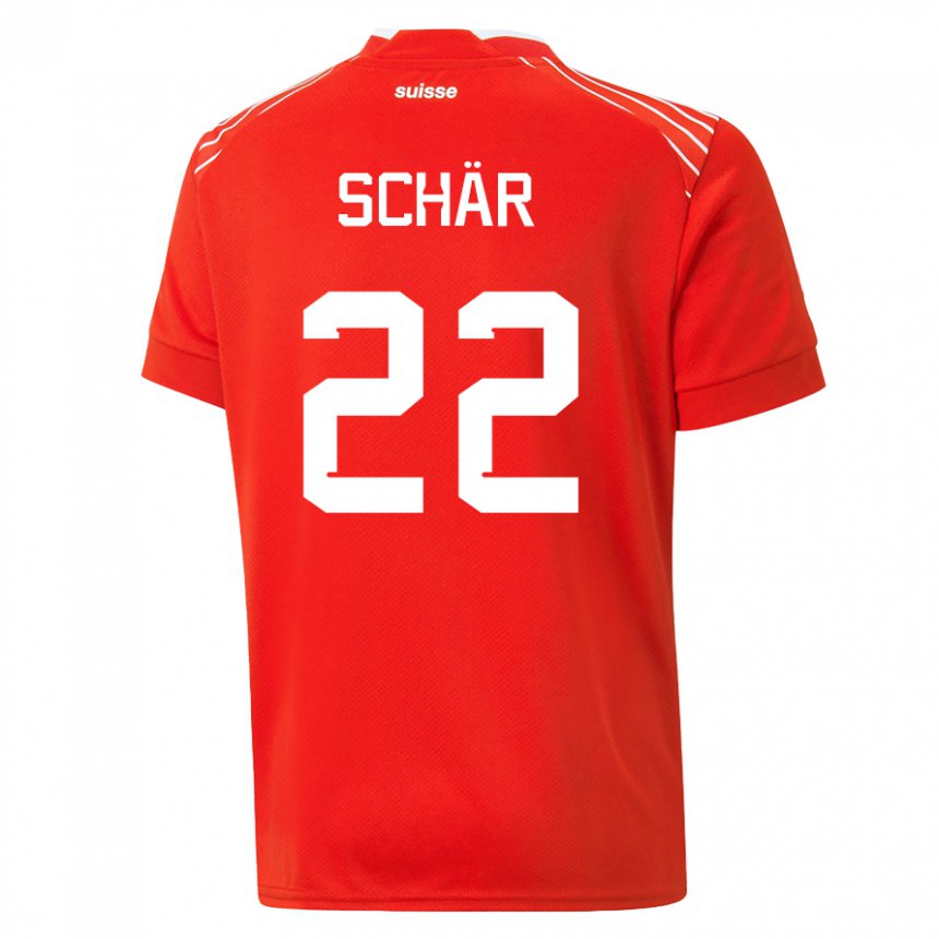 Enfant Maillot Suisse Fabian Schar #22 Rouge Tenues Domicile 22-24 T-shirt Suisse