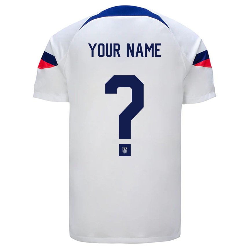 Enfant Maillot États-unis Votre Nom #0 Blanc Tenues Domicile 22-24 T-shirt Suisse