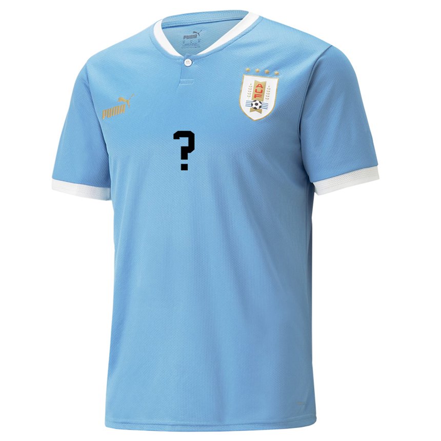 Enfant Maillot Uruguay Votre Nom #0 Bleue Tenues Domicile 22-24 T-shirt Suisse