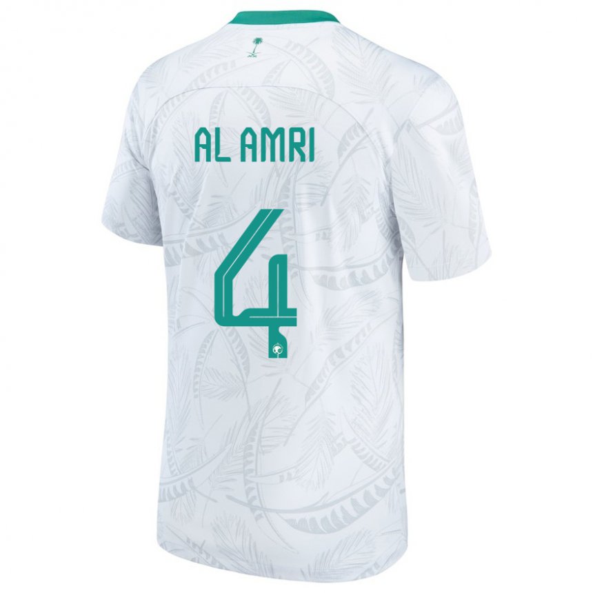 Enfant Maillot Arabie Saoudite Abdulelah Al Amri #4 Blanc Tenues Domicile 22-24 T-shirt Suisse