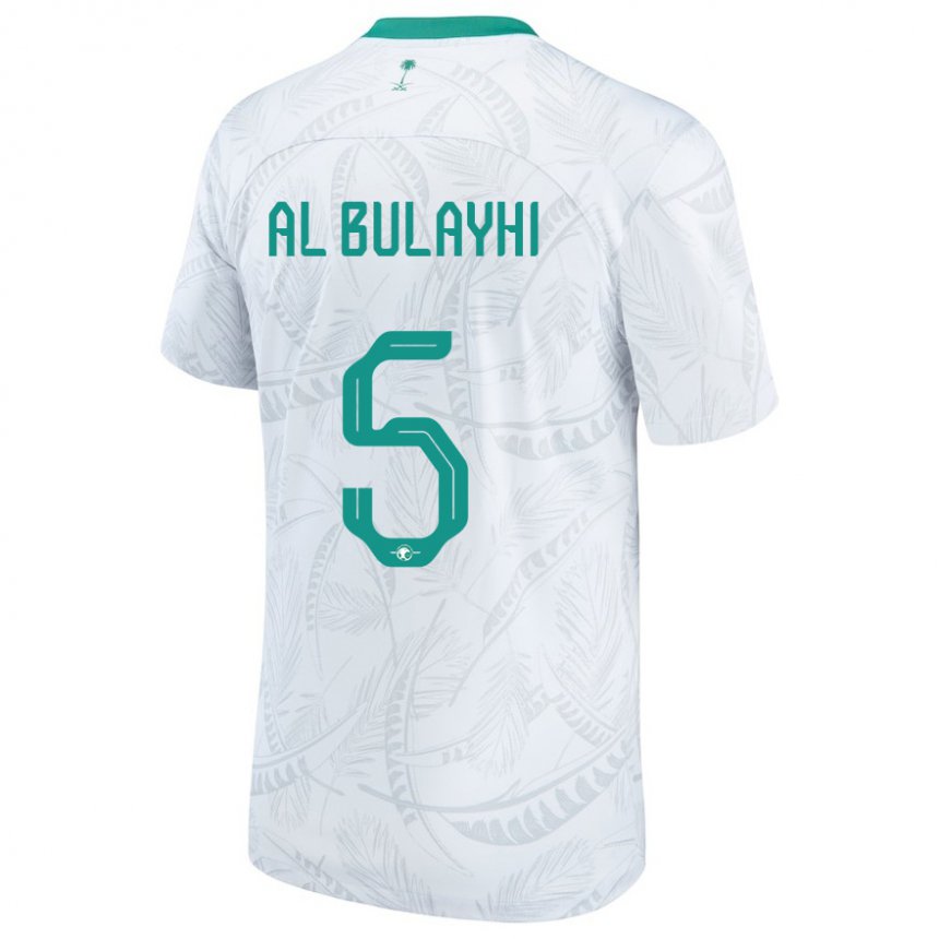 Enfant Maillot Arabie Saoudite Ali Al Bulayhi #5 Blanc Tenues Domicile 22-24 T-shirt Suisse