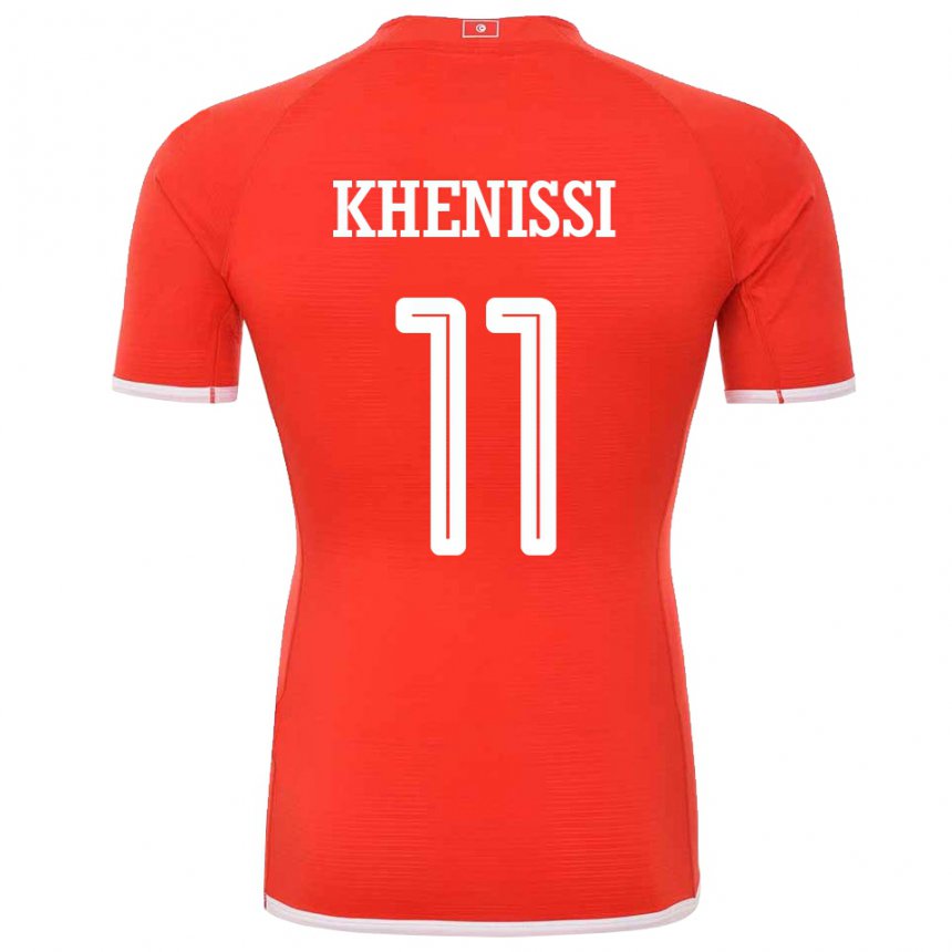 Enfant Maillot Tunisie Taha Yassine Khenissi #11 Rouge Tenues Domicile 22-24 T-shirt Suisse