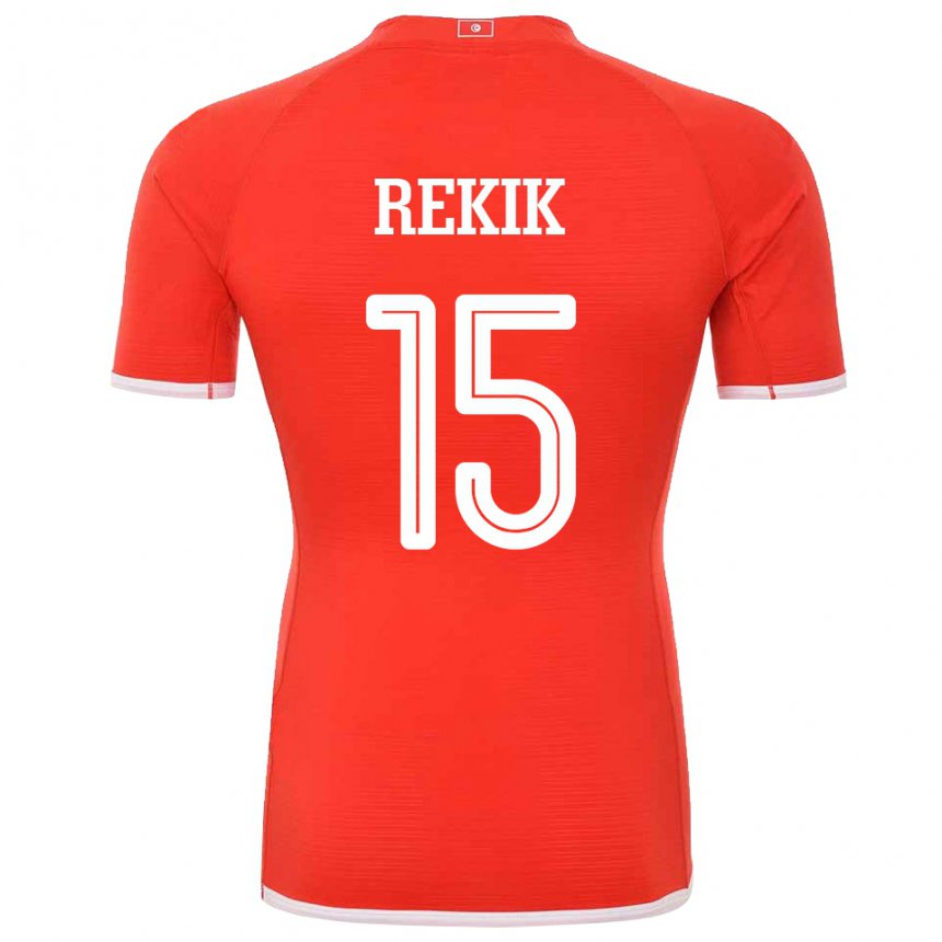 Enfant Maillot Tunisie Omar Rekik #15 Rouge Tenues Domicile 22-24 T-shirt Suisse