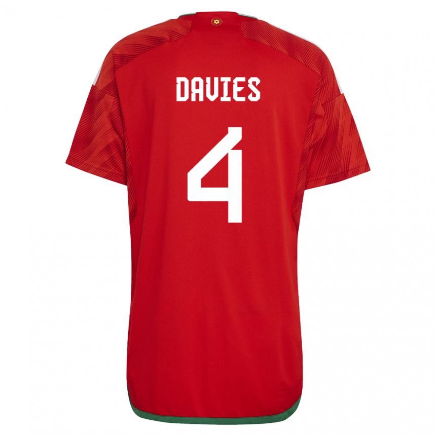 Kinder Walisische Ben Davies #4 Rot Heimtrikot Trikot 22-24 T-shirt Schweiz
