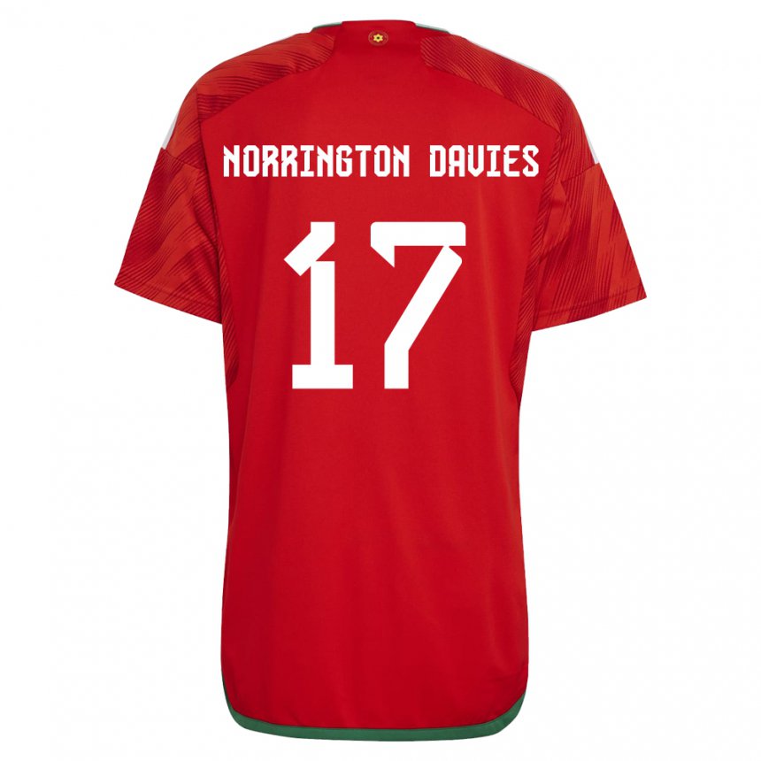 Enfant Maillot Pays De Galles Rhys Norrington Davies #17 Rouge Tenues Domicile 22-24 T-shirt Suisse